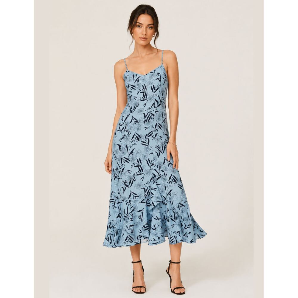 Rent The Runway Thakoon x RTR Blue Leaf Midi Dress Size 0